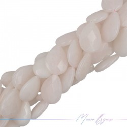 Agate Light Pink Faceted Flat Droplet