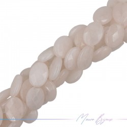 Agate Light Pink Faceted Flat Oval