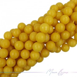 Agate Yellow Faceted Sphere