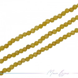 Agate Yellow Faceted Sphere