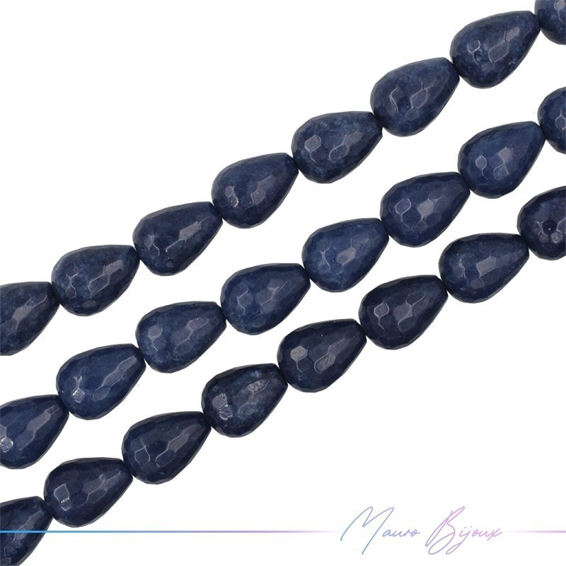 Agate Blue Jeans Faceted Droplet