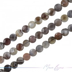 Agate Botswana Faceted Flat Round