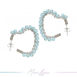 Heart Earrings with Turquoise