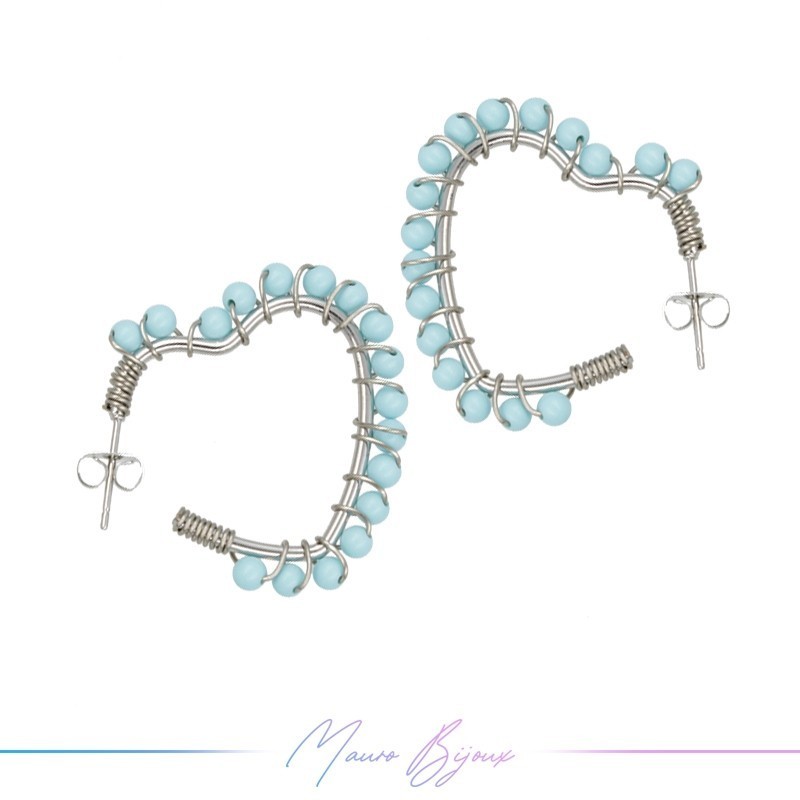 Heart Earrings with Turquoise