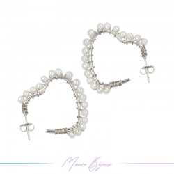 Heart Earrings with Pearls