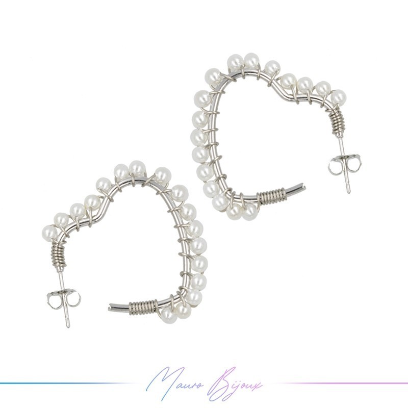 Heart Earrings with Pearls