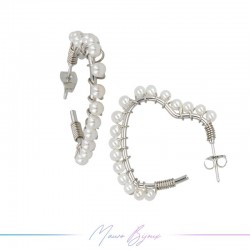 Heart Earrings with Pearls