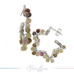 Star Earrings with Tourmaline Stone