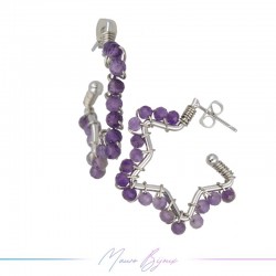 Star Earrings with Amethyst