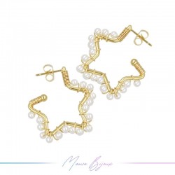 Star Earrings with Pearls