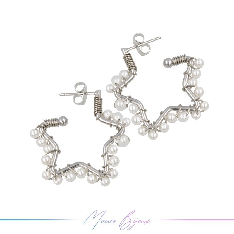 Star Earrings with Pearls