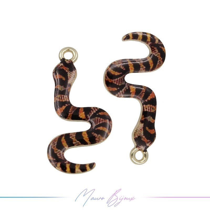 Charms brass Snake Brown 15x32mm