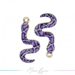 Charms brass Snake Purple 15x32mm