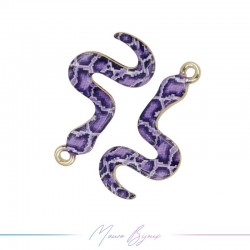 Ciondoli in Ottone Smaltati Serpente Viola 15x32mm