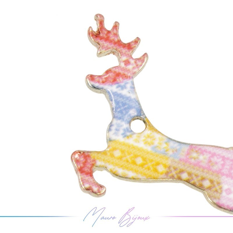 Charms brass Reindeer Multicolor Mod.1 20x28mm