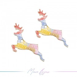 Charms brass Reindeer Multicolor Mod.1 20x28mm Charms brass Reindeer Multicolor Mod.1 20x28mm