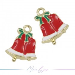 Charms brass Christmas Bell Duble 15x20mm