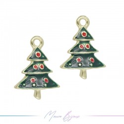 Ciondoli in Ottone Smaltati Albero Natale Mod.1 15x20mm