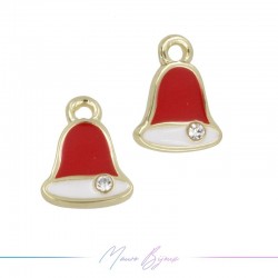 Charms brass Christmas Red Bell 10x12mm
