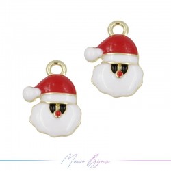 Ciondoli in Ottone Smaltati Babbo Natale Mod.2 14x19mm