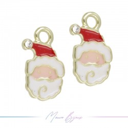 Ciondoli in Ottone Smaltati Babbo Natale Mod.3 11x17mm
