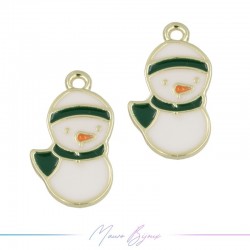 Charms brass Snowman Green 12x20mm