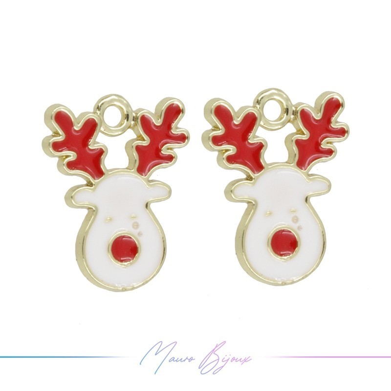 Charms brass Christmas Reindeer 13x17mm