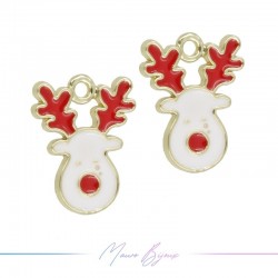 Charms brass Christmas Reindeer 13x17mm