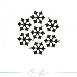 Charms brass enameled Snowflake Black 10mm Charms brass enameled Snowflake Black 10mm