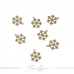 Ciondoli in Ottone Fiocco di Neve Dorato 10mm