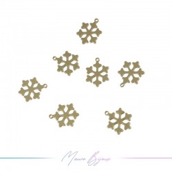Charms brass Snowflake Gold 10mm