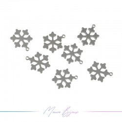 Ciondoli in Ottone Fiocco di Neve Argento 10mm