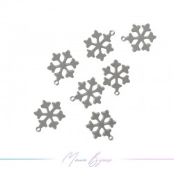 Ciondoli in Ottone Fiocco di Neve Argento 10mm