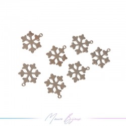 Charms brass Snowflake Rose gold 10mm