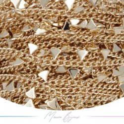 Catena in Acciaio Base Oro Rosa con Pendente Triangolare