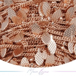 Inox Chain in Rose Gold with pendant Leaf