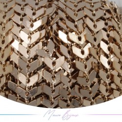 Catena in Acciaio Base Oro Rosa a Lisca di Pesce