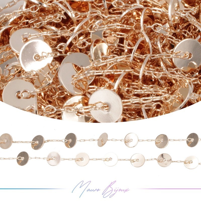 Inox Chain in Rose Gold Disks