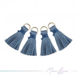 Tassels with Ring Grey Blue Color