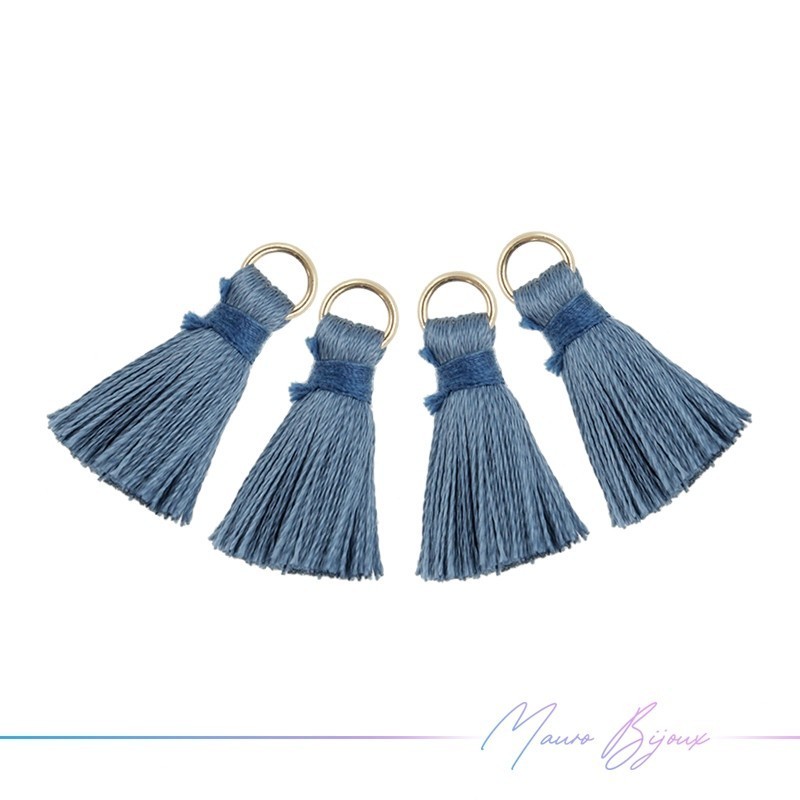 Tassels with Ring Grey Blue Color