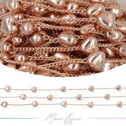 Inox Chain in Rose Gold With Heart