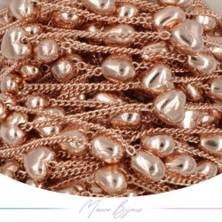 Inox Chain in Rose Gold With Heart