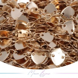 Catena in Acciaio Base Oro Rosa con Cuori