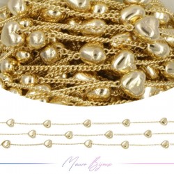 Inox Chain in Gold With Heart