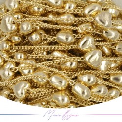 Inox Chain in Gold With Heart