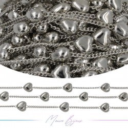 Inox Chain in Silver With Heart