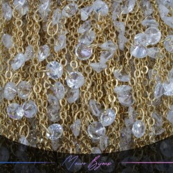 Inox Chain in Gold With Circles Crystal Pendant Inox Chain in Gold With Circles Crystal Pendant