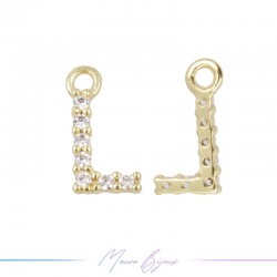 Letters L in Brass in Gold with Rhinestones