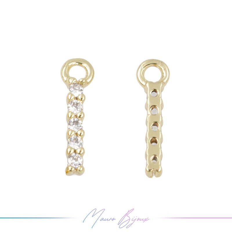 Lettera I in Ottone con Strass base Oro