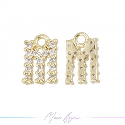 Letters M in Brass in Gold with Rhinestones